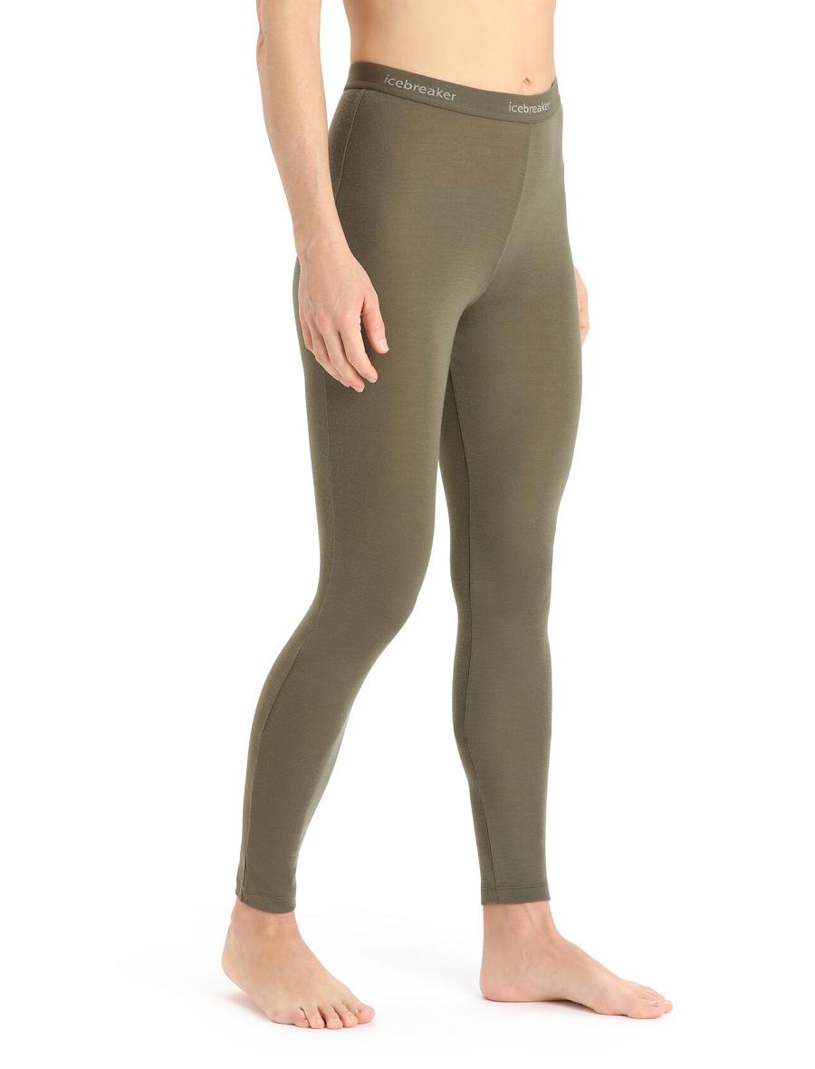 Icebreaker Merino 175 Everyday Thermal Leggings Női Base Layers Olivazöld | HU 1899BEXC